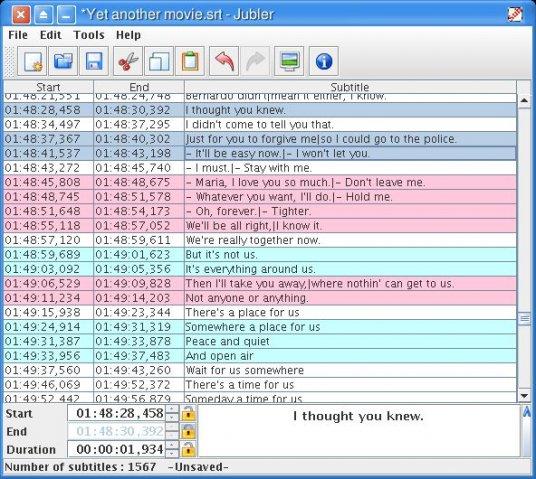 Free Ware Programs: Jubler Subtitle editor