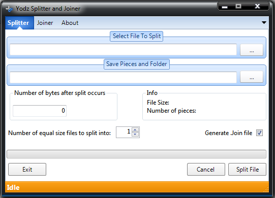 Yodz Splitter and Joiner screenshot