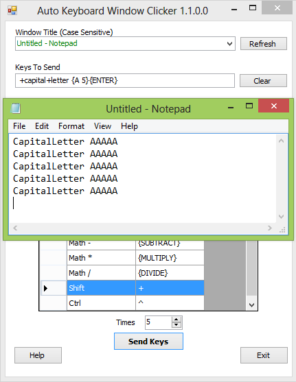 Sending text to Notepad