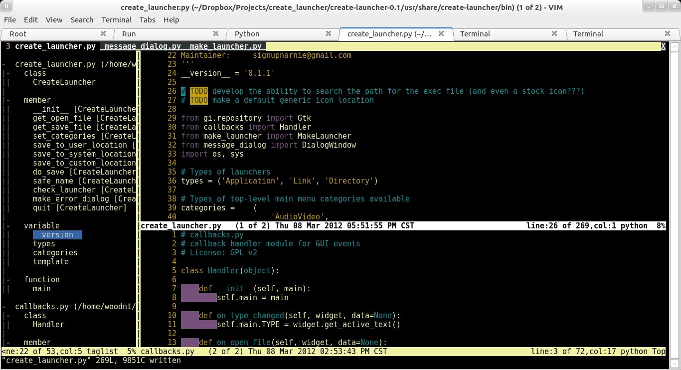 vim development environment