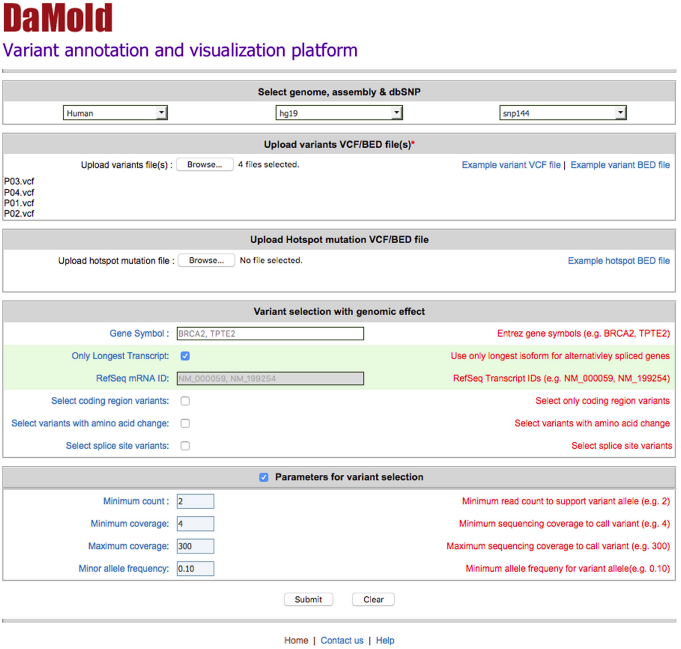 DaMold query page