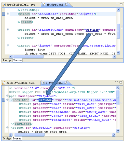 Navigate from XML to XML